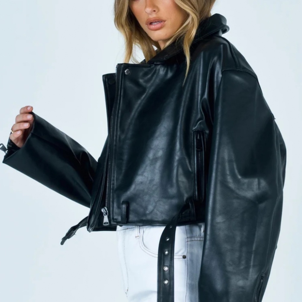 Lioness Black Staten Island Vegan Leather Jacket - Picture 2 of 5